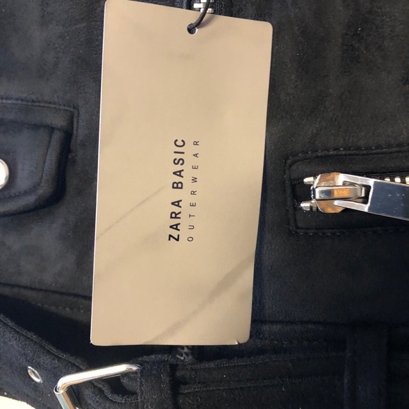 Zara Suede/faux Leather Bikers Jacket - Picture 4 of 4